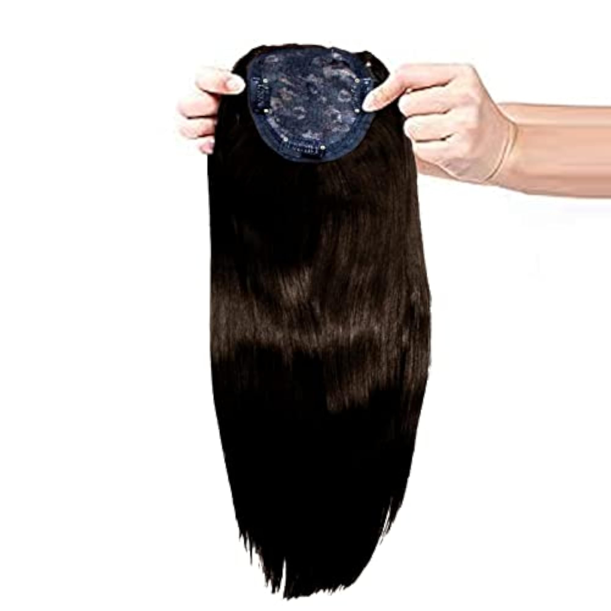Silky Hair Closure Toppers for Thin Hair, Natural Black Brown